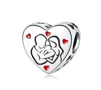 Charm de amor familiar cálido, accesorio de pulsera con dijes de plata esterlina 925, compatible con con Pandora Bracelet Neckalce