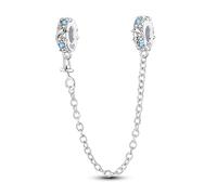 Charm de cadena de seguridad con enchufe de delfines juguetones, Charm para pulsera, compatible con Pandora Bracelet Neckalce