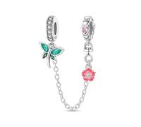 Charm de cadena de seguridad de libélula de verano, Charm para pulsera, compatible con Pandora Bracelet Neckalce
