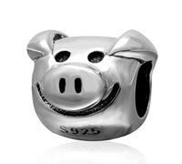 Charm de cerdo de plata de ley 925 Animal Charm Lucky Charm Cumpleaños Encanto Aniversario para pulsera Pandora