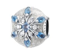Charm de cuentas de copo de nieve de vidrio, accesorio de pulsera de plata de ley 925, compatible con Collar de pulsera Pandora