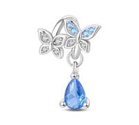 Charm de cuentas de destino de mariposa encantada, Charm de cuentas de plata esterlina 925 auténtica, compatible con con pulsera Pandora
