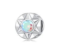 Charm de cuentas de diamantes coloridos en forma de estrella, accesorio de pulsera de plata esterlina 925, collar de pulsera Pandora compatible con, regalo para mujeres