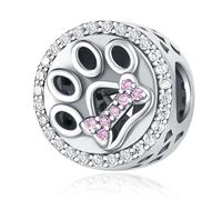Charm de cuentas de pata y hueso, accesorio de pulsera de plata esterlina 925, compatible con Collar de pulsera Pandora