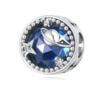 Charm de cuentas de planeta del espacio exterior, accesorio de pulsera de plata de ley 925, compatible con con collar de pulsera Pandora