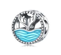 Charm de cuentas de sirena huecas del océano, accesorio de pulsera con dijes de plata esterlina 925, collar de pulsera Pandora compatible con, regalo para mujeres