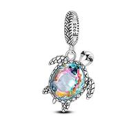 Charm de deslizamiento de tortuga marina, accesorio de pulsera de plata de ley 925, compatible con con collar de pulsera Pandora, regalo para mujeres