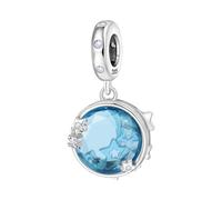 Charm de estrella y luna, Charm para pulsera, collar de pulsera Pandora compatible con