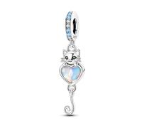 Charm de gato y globo, accesorio de pulsera de plata esterlina 925, compatible con con Pandora Bracelet Neckalce