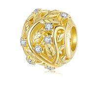 Charm de hojas de otoño, accesorio de pulsera con dijes de plata de ley 925, compatible con con Pandora Bracelet Neckalce