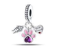 Charm de hueso de pescado con pata de gato, accesorio de pulsera con dijes de plata esterlina 925, collar de pulsera Pandora compatible con, regalo para mujeres