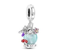 Charm de lámpara de aceite de luciérnaga que brilla en la oscuridad, Charm para pulsera, compatible con Collar de pulsera Pandora