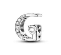 Charm de letra G y corazón, accesorio de pulsera de plata esterlina 925, collar de pulsera Pandora compatible con, regalo para mujeres