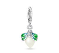 Charm de luciérnaga verde brillante, accesorio de pulsera de plata de ley 925, collar de pulsera Pandora compatible con, regalo para mujeres