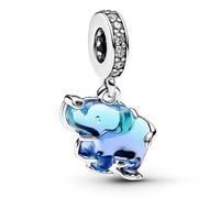 Charm De PandorA Colgante De Elefante De Vidrio De Murano Azul 793339C01