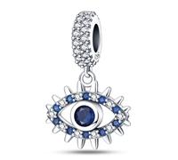 Charm de piedra con incrustaciones de mal de ojo, accesorio de pulsera con abalorio de plata de ley 925, compatible con con Pandora Bracelet Neckalce, regalo para mujeres