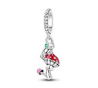 Charm de rana y hongo, accesorio de pulsera con dijes de plata esterlina 925, compatible con con Pandora Bracelet Neckalce