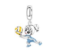 Charm de voleibol para dama, Charm para pulsera, compatible con con Pandora Bracelet Neckalce