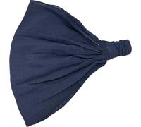 CHARM Diademas de Moda para Hombre y Mujer, Bandana de Algodón Elástica Yoga, Pañuelo Cabeza Boho para el Pelo Azul Marino M