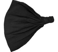 CHARM Diademas de Moda para Hombre y Mujer, Bandana de Algodón Elástica Yoga, Pañuelo Cabeza Boho para el Pelo Negra L