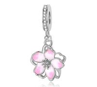 Charm flor rosa para pulsera Pandora refinado hermoso regalo familia amigos, colgante colgantes