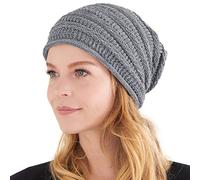 CHARM Gorra Ligera Verano Tejido Algodón - Sombrero Hipster Gorro de Hombre Slouchy Beanie Gris