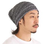 CHARM Gorra Ligera Verano Tejido Algodón - Sombrero Hipster Gorro de Hombre Slouchy Beanie Negro