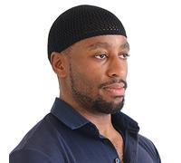 CHARM Gorro Hombre Sombrero Crochet - Beanie De Seda Gorras Verano Estilo Kufi Unisex Hecho A Mano En Japón Negro XL