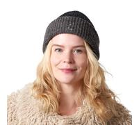 CHARM Gorro Invierno Hombre Lana - Gorros para Mujer Beanie Punto Estilo Pescador Marinero Fisherman Reversible Negro & Gris Oscuro