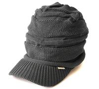 CHARM Gorro Invierno Hombre Mujer con Visera Gorra Gorras De Hombre Sombrero Invierno Esqui Deporte Caliente Holgado Gris