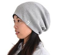 CHARM Gorro para Hombre Mujer Beanie - Gorros Grande Gorras Invierno Sombrero Slouchy Algodon Tela Waffle Gris Claro (Style A)