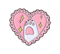 Charm Heart Cats Designs Pin para bolsos, ropa, sombreros, revestimiento, accesorio de moda para niñas, regalo portátil de gatos, joyería de corazón, talla única, como se describe