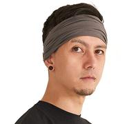 CHARM Hombre Cinta De Correr & Bandana, Gris Carbón L