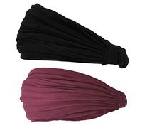 CHARM Hombre Cinta De Correr & Bandana, Negro, Granata Paquete De 2 M