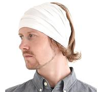 CHARM Hombre Cinta De Correr - Bandana Pelo Pañuelos Diadema Mujer Elastica Blanco M