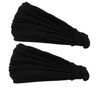 CHARM Hombre Cinta De Correr - Bandana Pelo Pañuelos Diadema Mujer Elastica Negro Paquete De 2 M