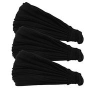 CHARM Hombre Cinta De Correr - Bandana Pelo Pañuelos Diadema Mujer Elastica Negro Paquete De 3 L