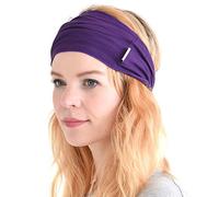 CHARM Hombre Elástico Bandana Cinta Para El Pelo Venda Japonés Largo Cabello Rastas Cabeza Envolver Púrpura