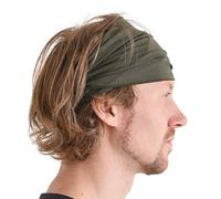 CHARM Hombre Elástico Bandana Cinta Para El Pelo Venda Japonés Largo Cabello Rastas Cabeza Envolver Caqui