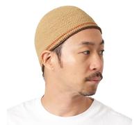 CHARM Hombres Cráneo Gorra Gorros Beanie Mano De Punto Elástico Japonés Beige