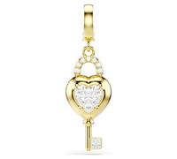 Charm Idyllia, Tallas mixtas, Corazón con llave, Blanco, Baño tono oro OS