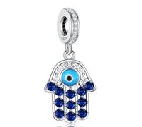 Charm Mano de Fátima, Colgante de plata de ley 925 y Charm mujer Para abalorios Pandora compatibles con pulseras europeas Regalos para mujer y niñas