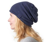 CHARM Mujer Gorro Beanie de 100% Algodón - Sombrero Mujer para Gorros Oncologicos Quimioterapia Verano Invierno Marino