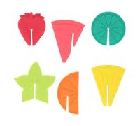 Charm para copa de vino - Marcadores de silicona para bebidas | Accesorios decorativos para vino, 6 etiquetas en forma de fruta para boda, Navidad y cóctel