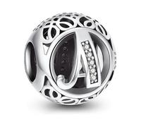 Charm Pendant, 925 Sterling Silver, Motif: Letter Of The Alphabet, for Bracelets Gift
