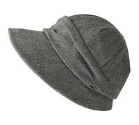 CHARM Sombrero De Invierno Mujer Newsboy - Gorra Quimio De Algodón Orgánico Cloche Gris