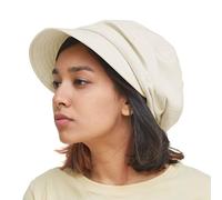 CHARM Sombrero de Sol Verano Algodón Orgánico Mujer - Visera para Quimioterapia Primavera Plegable, Protección UV y Piel Sensible Marfil