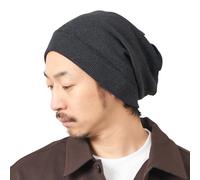 CHARM Sombrero Hombre Hipster De Gran Tamaño, Gorro Mujer 100% Algodón con Costuras Visibles, Sombrero Largo Slouchy Moda Waffle y Reversible Gris Oscuro