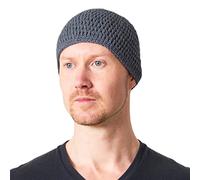 CHARM Sombrero Hombre Kufi Gorro de Punto - Gorro Crochet Algodón para Oración Verano Hecho A Mano Gris M