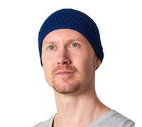 CHARM Sombrero Hombre Kufi Gorro de Punto - Gorro Crochet Algodón para Oración Verano Hecho A Mano Marine L